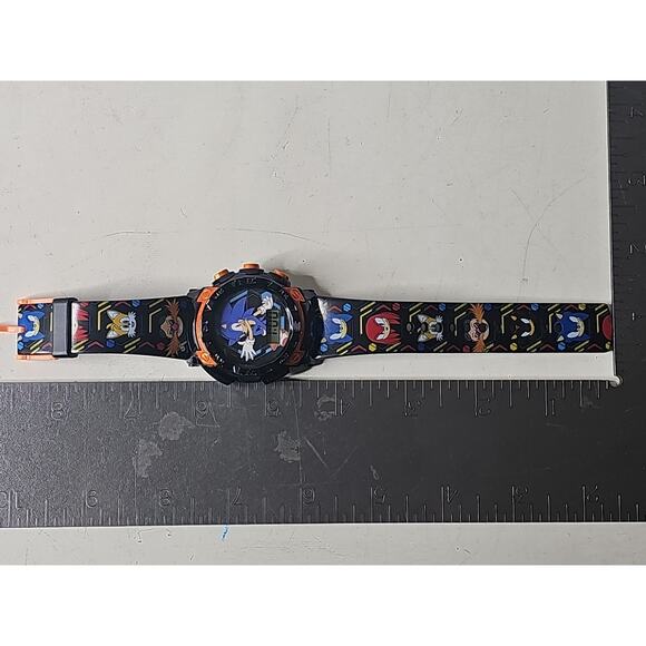 SEGA Sonic The Hedgehog Watch Orange Digital Accutime Working SNC400057MWM RARER - Picture 15 of 16